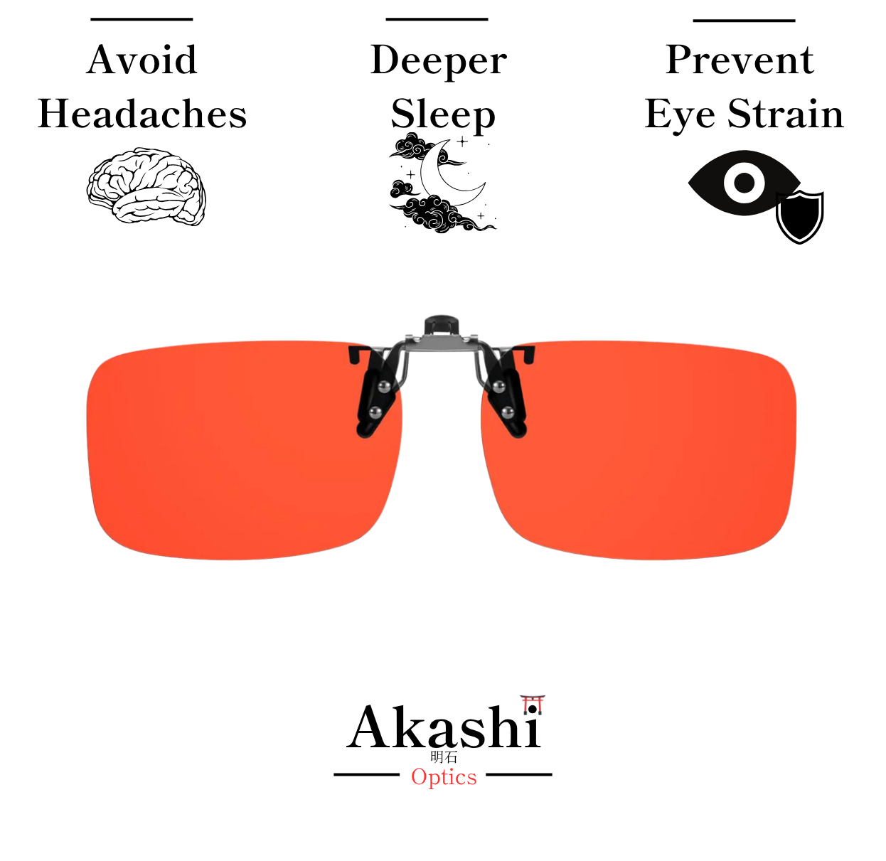 Akashi Optics ™ Clip-On RedLens Shields